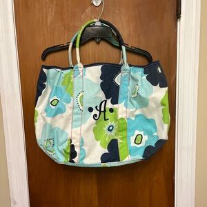 Floral Tote Bag with Monogram Thirty One Brand